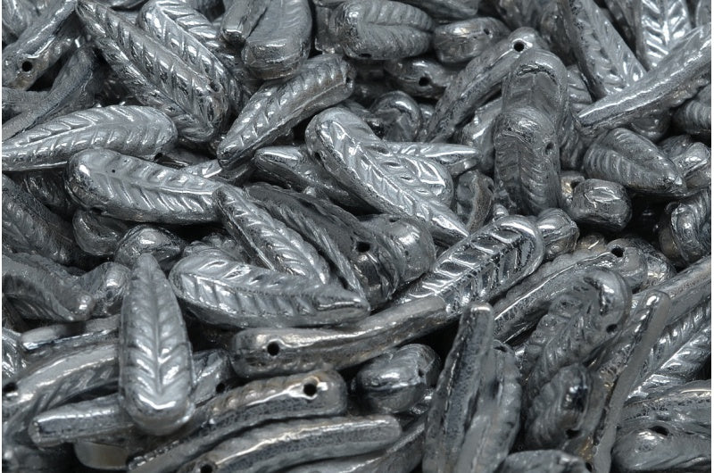 鳥の羽根ビーズ、黒 27003 (23980-27003)、ガラス、チェコ共和国