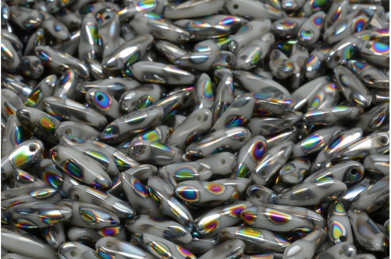 ダガービーズ、不透明グレー 2810A (43000-2810A)、ガラス、チェコ共和国