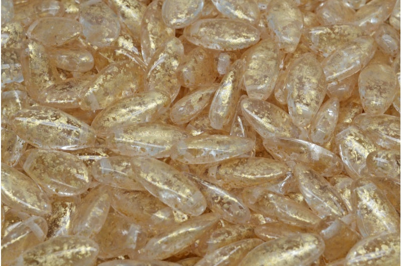 ダガービーズ、クリスタルゴールドスプラッシュ(00030-94401)、ガラス、チェコ共和国