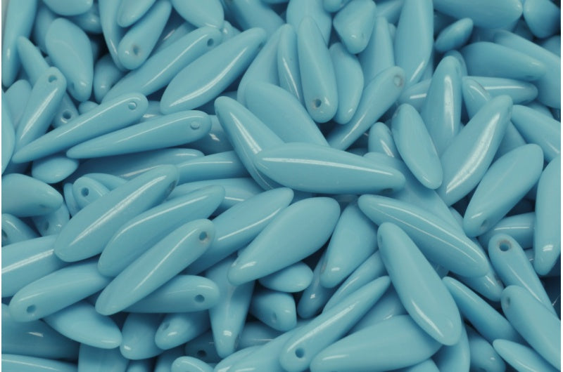 Dagger Beads, Turquoise Blue (63030), Glass, Czech Republic