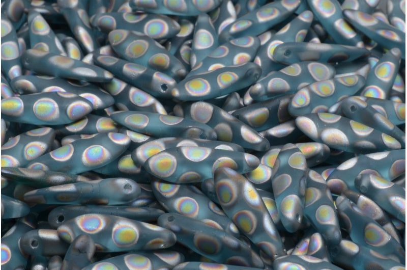 ダガービーズ、透明アクアマット2810A(60010-84100-2810A)、ガラス、チェコ共和国