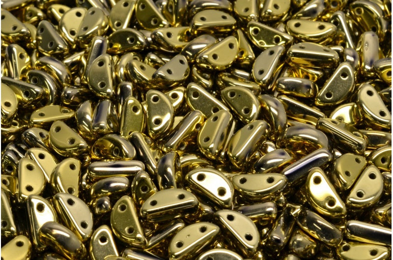 Half Moon Beads, Black Gold (23980-26443), Glass, Czech Republic