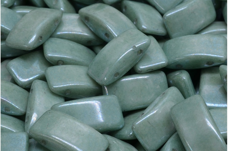 Carrier Beads,白色光泽绿色全涂层 (02010-14459),玻璃,捷克共和国