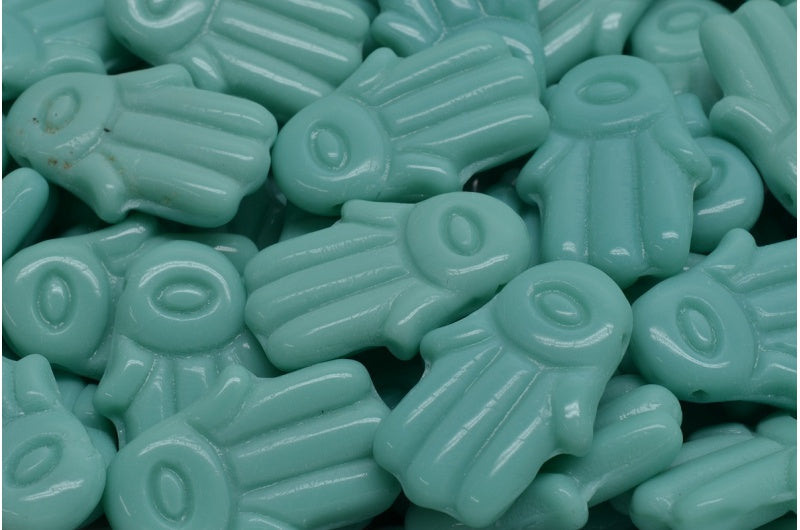 ハムサハンドビーズ、ターコイズ(63130)、ガラス、チェコ共和国