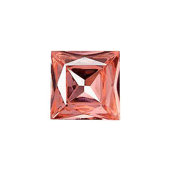 Square Faceted Pointed Back (Doublets) Crystal Glass Stone, Pink 9 Transparent With Gold Foil (70120-L-Gf), Czech Republic