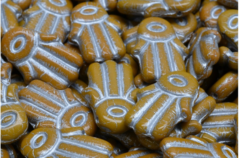 Hamsa Hand Beads, 13740 Silver Lined (13740-54301), Glass, Czech Republic