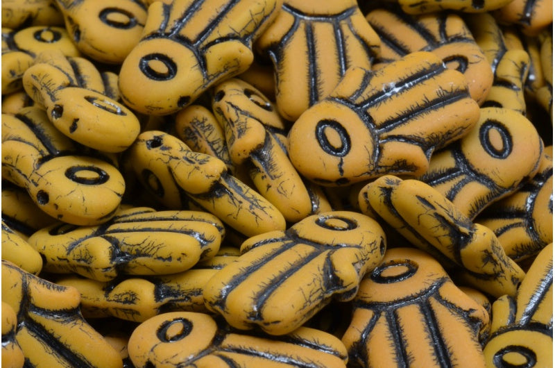 ハムサハンドビーズ、13740 ブラックラインマット(13740-46441-84100)、ガラス、チェコ共和国