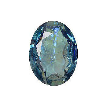 Oval Faceted Pointed Back (Doublets) Crystal Glass Stone, Blue 15 Mexico Opals (Mex-30), Czech Republic