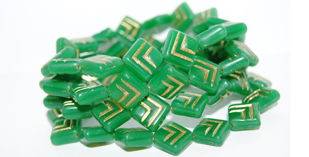 Rhombus Pressed Glass Beads, (52130 54202), Glass, Czech Republic