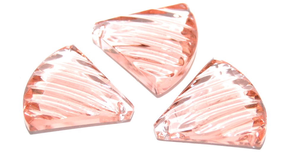 Cabochons Fan Faceted Flat Back Pendant With Hole, (Rosaline), Glass, Czech Republic