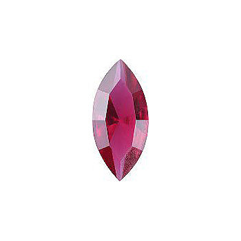 Navette Faceted Pointed Back (Doublets) Crystal Glass Stone, Red 12 Transparent With Blue Hematite (70350-K-Bh), Czech Republic
