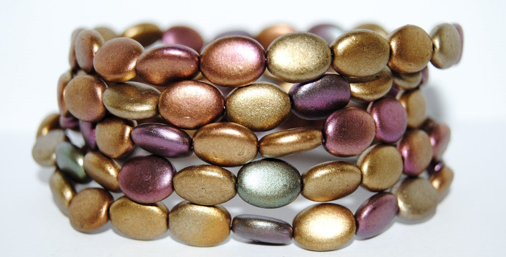 Oval Pressed Glass Beads, 2301620 (2301620), Glass, Czech Republic