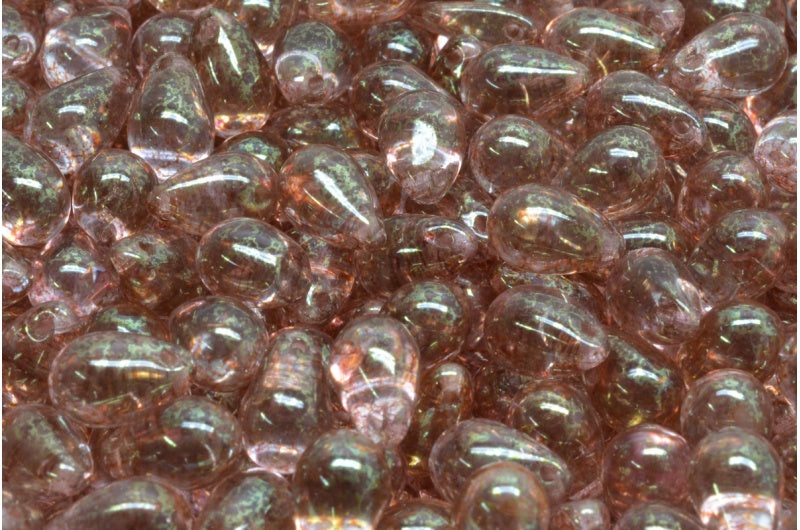 ドロップビーズ、クリスタルテラコッタレッド(00030-15495)、ガラス、チェコ共和国