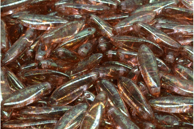 ダガービーズ、クリスタルテラコッタレッド(00030-15495)、ガラス、チェコ共和国