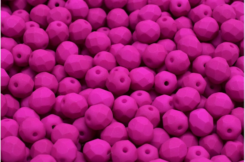 ファセット加工ラウンドビーズ、ホワイトネオンダークパープル(02010-25125)、ボヘミアクリスタルガラス、チェコ共和国