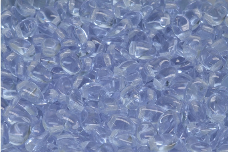 チューリップの花びらビーズ、透明ライトアメジスト(20210)、ガラス、チェコ共和国