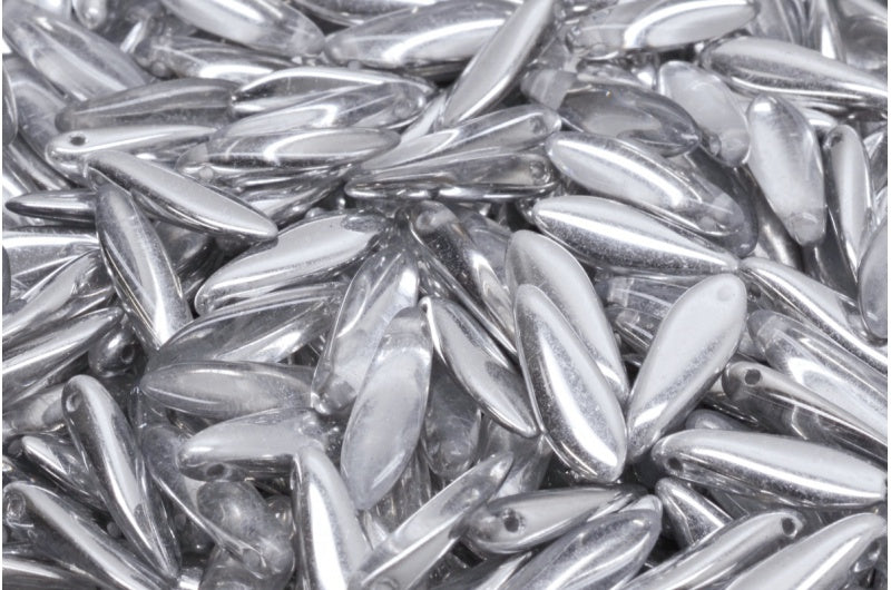 ダガービーズ、クリスタルクリスタルシルバーハーフコーティング(00030-27001)、ガラス、チェコ共和国