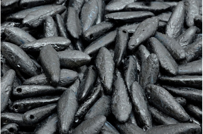 ダガービーズ、ブラックエッチング(23980-ETCH)、ガラス、チェコ共和国