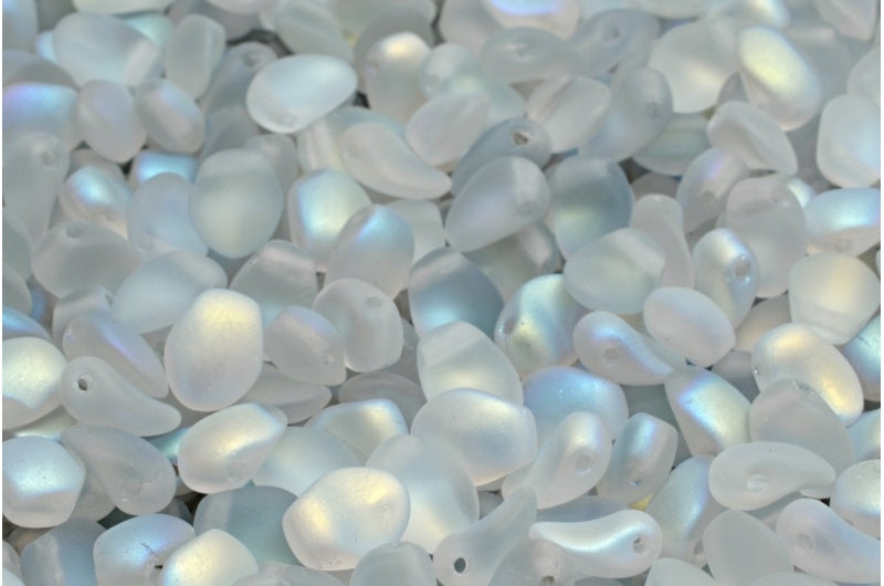 Tulip Petal Beads, Crystal Matte Ab (00030-84100-28701), Glass, Czech Republic