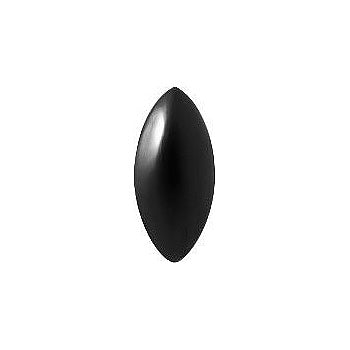 Navette Cabochons Flat Back Crystal Glass Stone, Black 1 Opaque (23980), Czech Republic