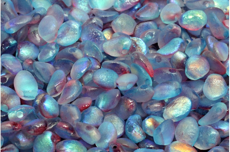 Tulip Petal Beads, Crystal Etched 48113 (00030-ETCH-48113), Glass, Czech Republic