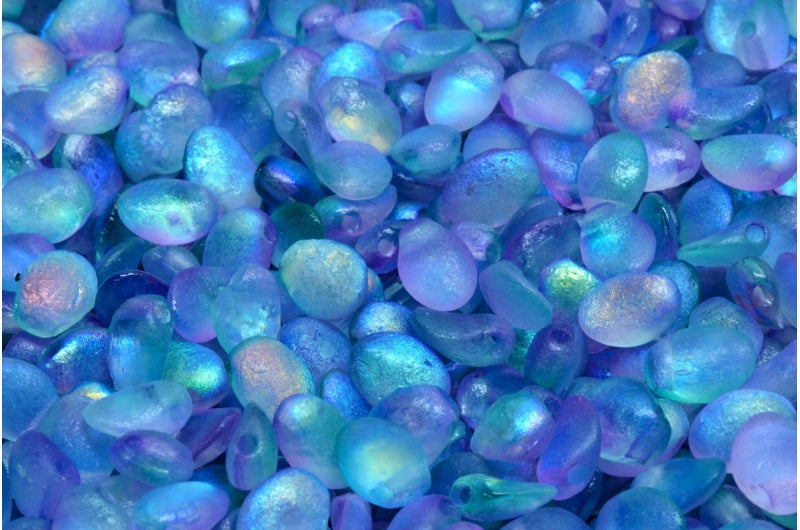 Tulip Petal Beads, Crystal Etched 48123 (00030-ETCH-48123), Glass, Czech Republic