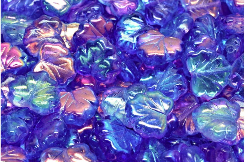 メープルリーフビーズ、クリスタル 48102 (00030-48102)、ガラス、チェコ共和国