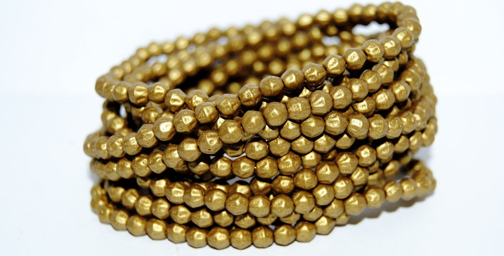 Round Pressed Glass Beads Druck, Brass Dyed (1720), Glass, Czech Republic