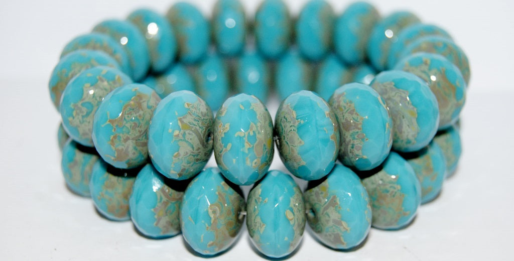 Faceted Special Cut Rondelle Fire Polished Beads, (64030 43400), Glass, Czech Republic