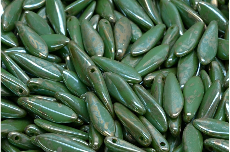 ダガービーズ、ターコイズピカソ(63130-43400)、ガラス、チェコ共和国