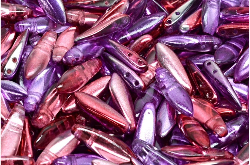 2穴ダガービーズ、クリスタル 48220 (00030-48220)、ガラス、チェコ共和国