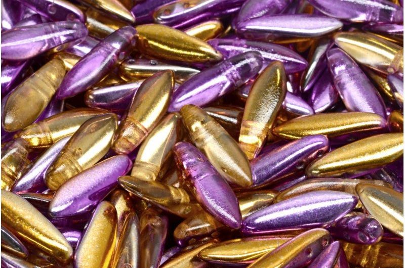 2穴ダガービーズ、クリスタル 48216 (00030-48216)、ガラス、チェコ共和国