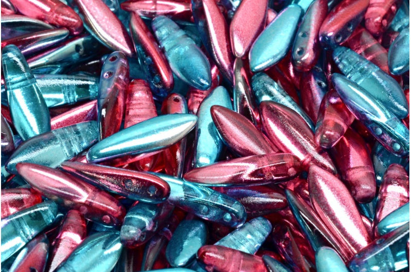 2穴ダガービーズ、クリスタル 48213 (00030-48213)、ガラス、チェコ共和国