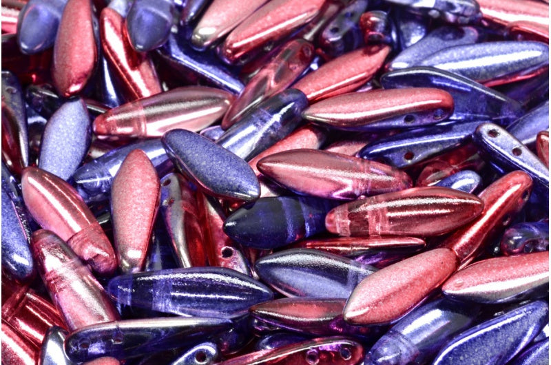 2穴ダガービーズ、クリスタル 48214 (00030-48214)、ガラス、チェコ共和国