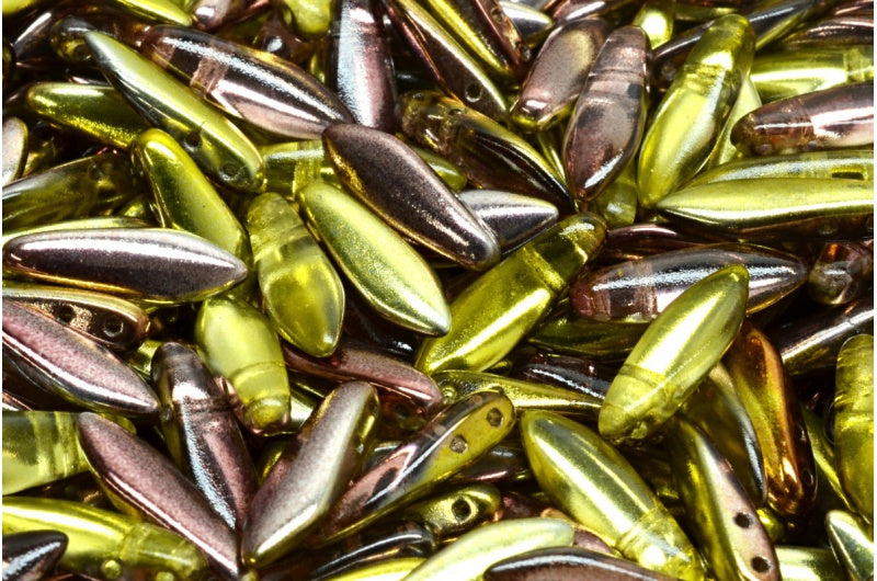 2穴ダガービーズ、クリスタル 48208 (00030-48208)、ガラス、チェコ共和国