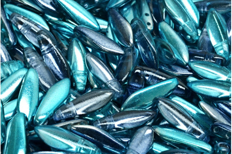 2穴ダガービーズ、クリスタル 48203 (00030-48203)、ガラス、チェコ共和国