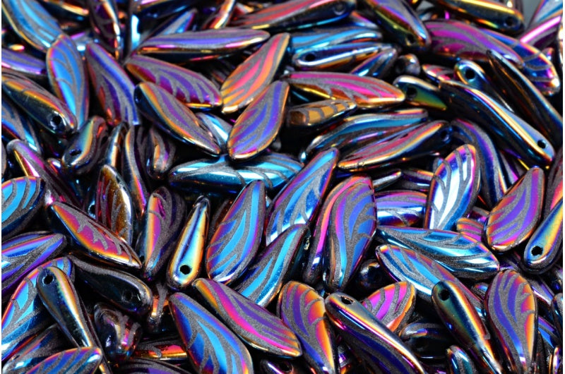 ダガービーズ、ブラックスリペリットフル(2Xサイド)L Dw(23980-29503-L-DW)、ガラス、チェコ共和国