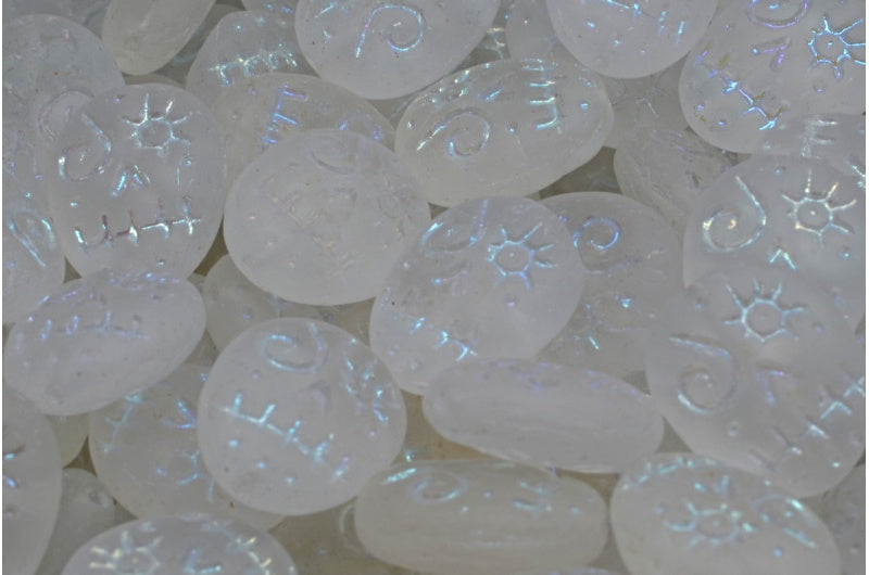 Woodoo 搞笑面珠,水晶 Ab 全(2X 面)哑光 (00030-28703-84100),玻璃,捷克共和国