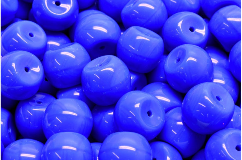 Keg Beads, Opaque Blue (33120), Glass, Czech Republic