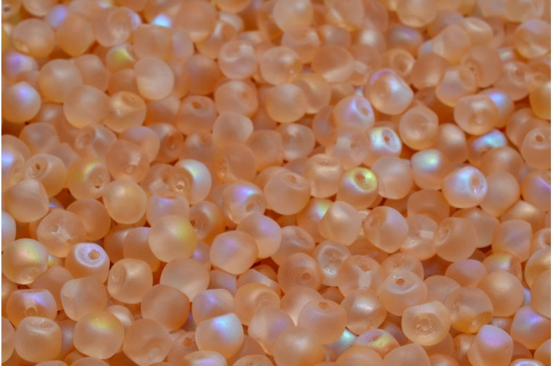 Mushroom Button Beads, Crystal Matte 98531 (00030-84100-98531), Glass, Czech Republic