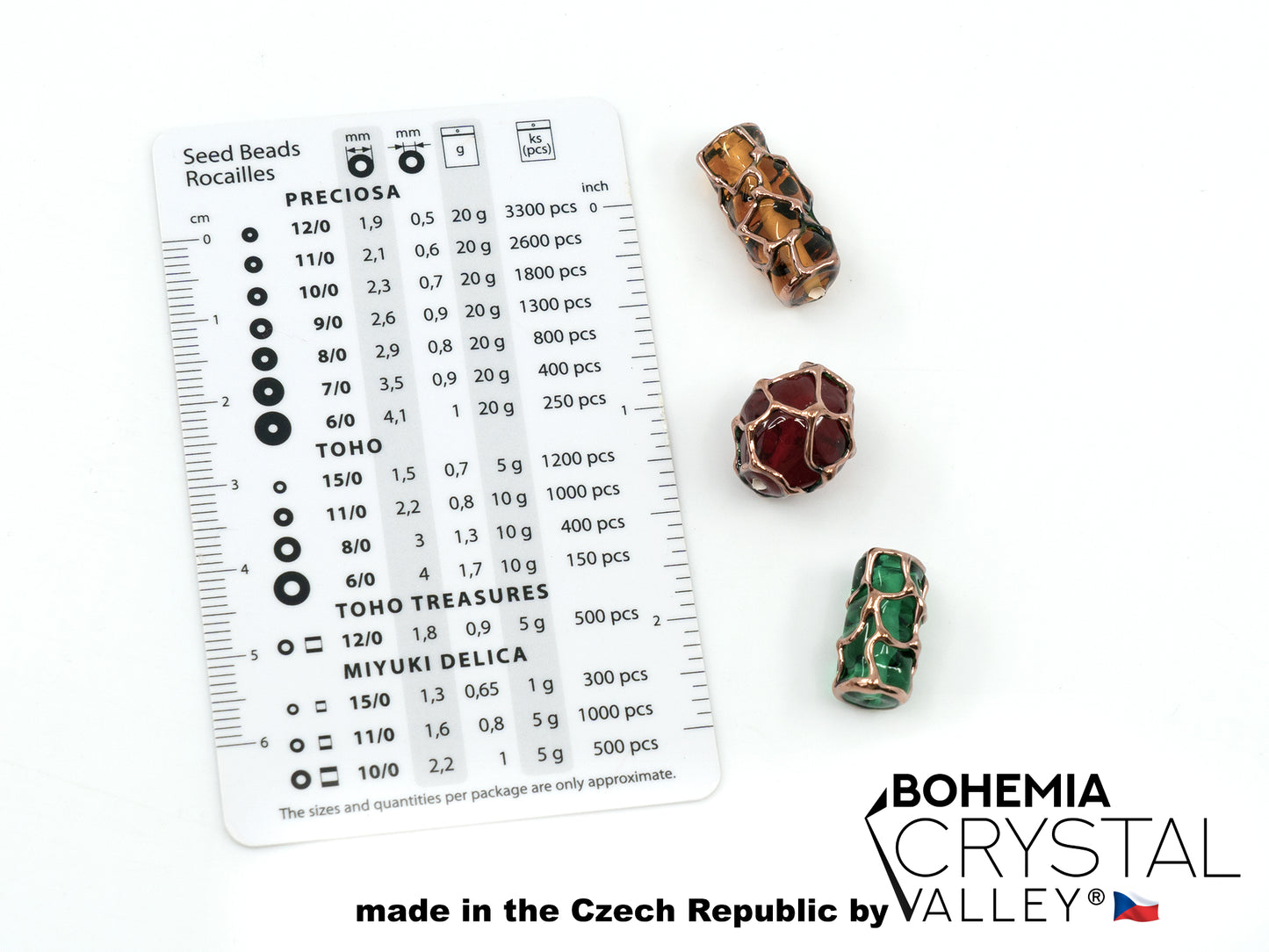 30 pcs Lampwork Beads 505 / Cylinder (271-40-001), Handmade, Preciosa Glass, Czech Republic