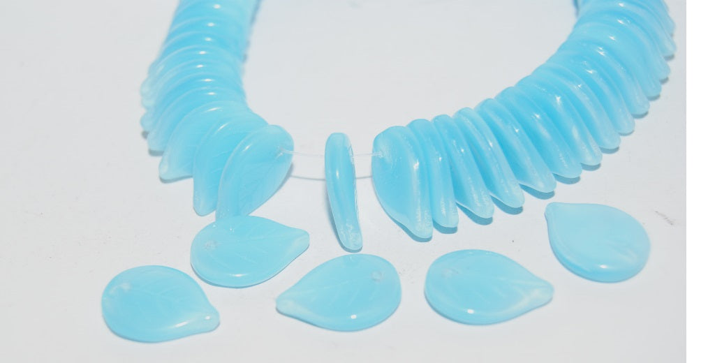 Leaf Pressed Glass Beads, (61000B), Glass, Czech Republic