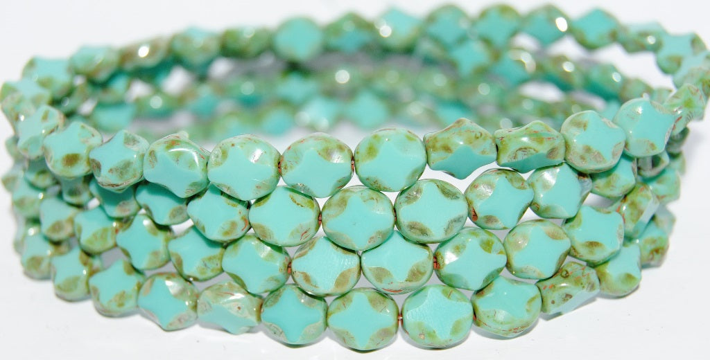 Table Cut Oval Beads, Turquoise 43400 (63130 43400), Glass, Czech Republic