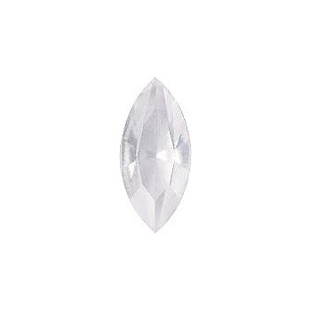 Navette Faceted Pointed Back (Doublets) Crystal Glass Stone, White 3 Milky Colours (Milky-White), Czech Republic