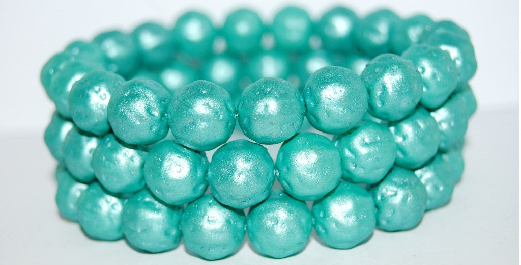 Round Pressed Glass Beads Orange Fruit, 70067 (70067), Glass, Czech Republic