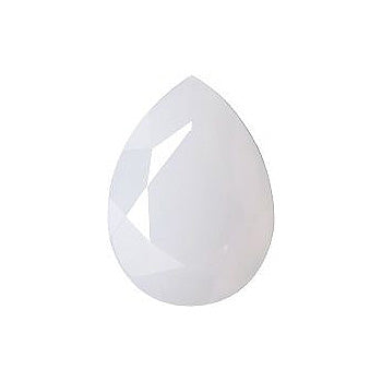 Pear Faceted Flat Back Crystal Glass Stone, White 5 Milky Colours (01000), Czech Republic