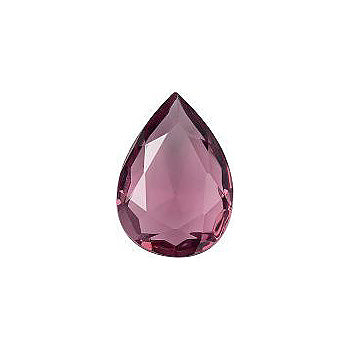 Pear Faceted Pointed Back (Doublets) Crystal Glass Stone, Violet 15 Transparent (20020), Czech Republic