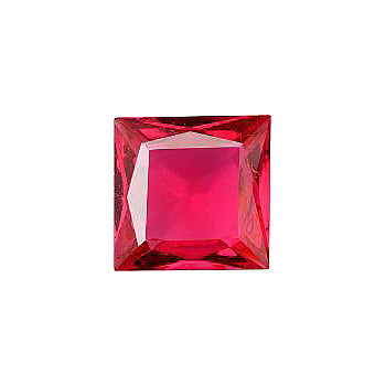 Square Faceted Pointed Back (Doublets) Crystal Glass Stone, Red 1 Transparent (70150-K), Czech Republic