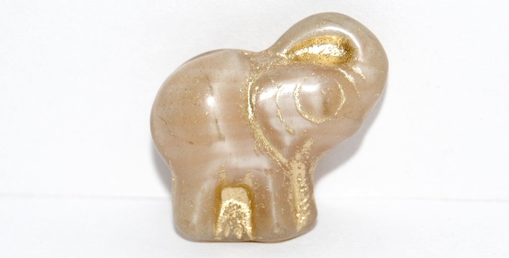 Elephant Animal Pressed Glass Beads, (17006 54202), Glass, Czech Republic