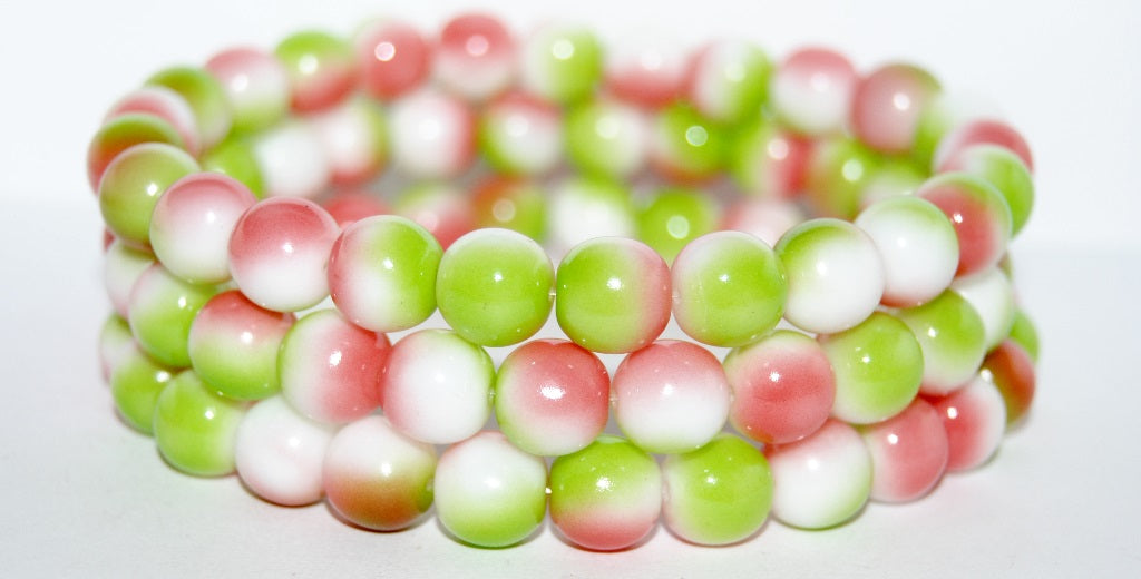 Round Pressed Glass Beads Druck, 48017 (48017), Glass, Czech Republic